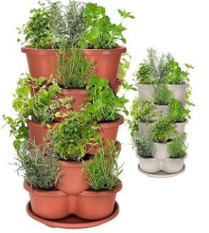 Photo 1 of Amazing Creation Stackable Planter, Terracotta 5-Tier Vertical Garden Planter, Grow Your Own Vertical Oasis of Vegetables and Succulents