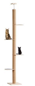 Photo 1 of Cat Climbing Tower, Floor-to-Ceiling, Natural Sisal Rope Scratching Post, 93.7-101.1Inch, 101.2-108.6Inch, 108.7-115.4Inch