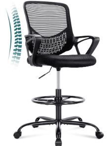 Photo 1 of SMUG Adjustable Counter Height Office Chair, Black, Mesh