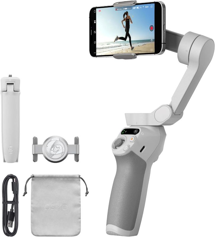 Photo 1 of DJI Osmo Mobile SE Intelligent Gimbal, 3-Axis Phone Gimbal, Portable and Foldable, Android and iPhone Gimbal with ShotGuides, Smartphone Gimbal with ActiveTrack 6.0, Vlogging Stabilizer
