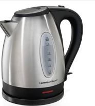 Photo 1 of Hamilton Beach Electric Tea Kettle, Water Boiler & Heater, 1.7 L, Stainless Steel (40880) 