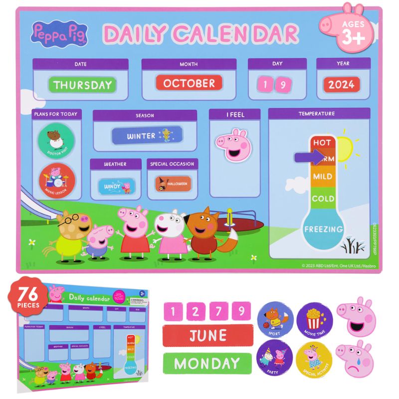 Photo 1 of Peppa Pig My First Magnetic Calendar for Kids - Engaging Learning, Reusable Schedule, and Fun Chore Chart - Colorful Daily Routine! Perfect for Wall or Fridge, Preschool Learning, and Classroom Fun!
