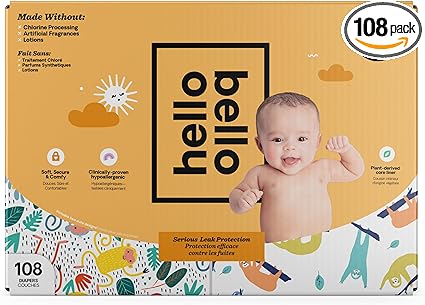 Photo 1 of Hello Bello Diapers, Size 1 (8-12 lbs) - 108 Count of Premium Disposable Baby Diapers in Woodland Animals & Koala Kids Designs - Hypoallergenic with Soft, Cloth-Like Feel
