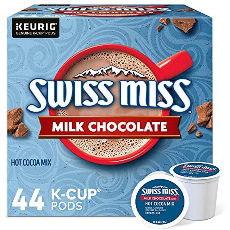 Photo 1 of SWISS MISS MILK CHOCOLATE 44 RECYCLABLE K CUP PODS 
BEST BY: 05/26/2024
