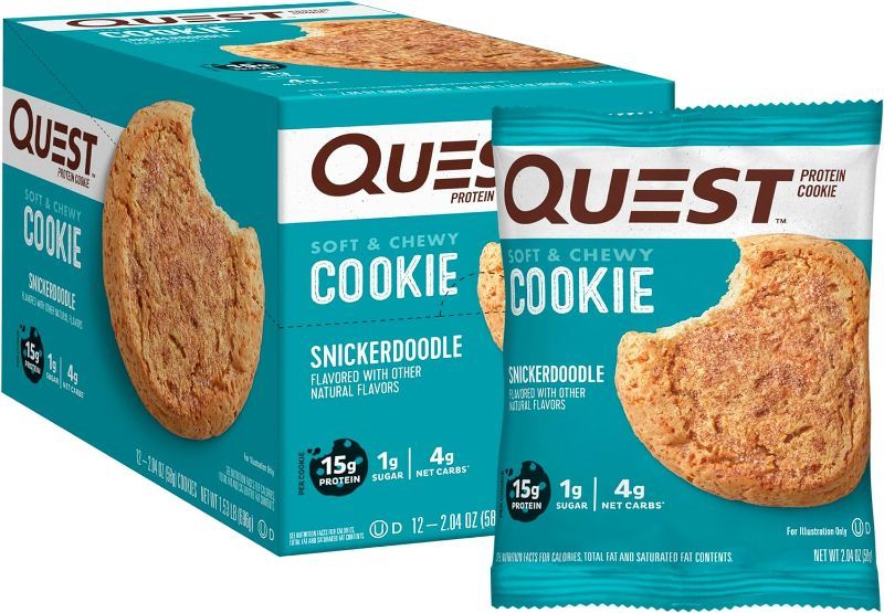 Photo 1 of Quest Nutrition Snickerdoodle Protein Cookie, High Protein, Low Carb, Gluten Free, 12Count
BEST BY: 05/07/2024