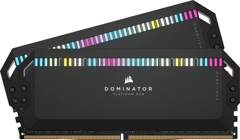 Photo 1 of CORSAIR DOMINATOR PLATINUM RGB DDR5 RAM 32GB (2x16GB) 6400MHz CL32 Intel XMP iCUE Compatible Computer Memory - Black (CMT32GX5M2B6400C32)
