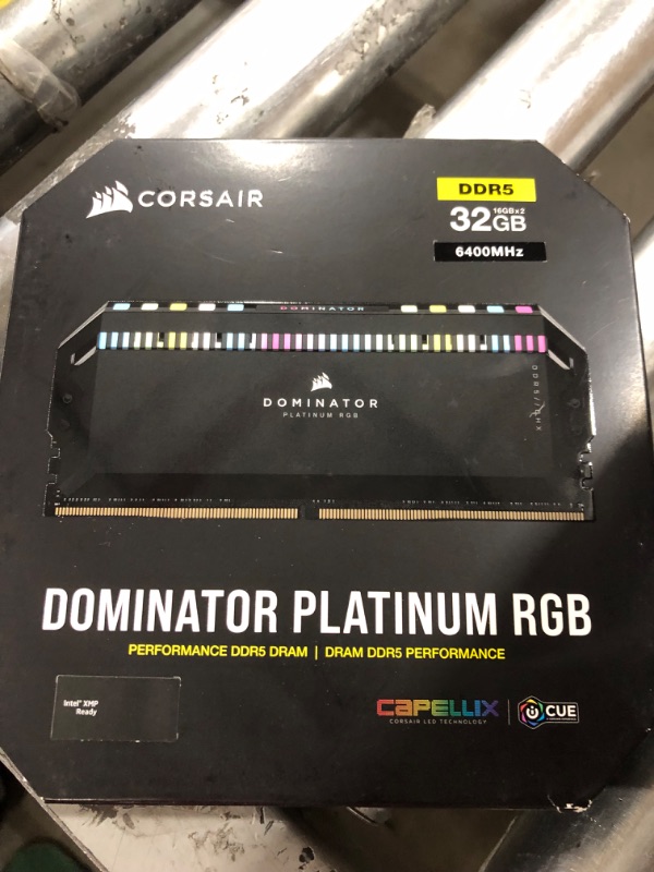 Photo 2 of CORSAIR DOMINATOR PLATINUM RGB DDR5 RAM 32GB (2x16GB) 6400MHz CL32 Intel XMP iCUE Compatible Computer Memory - Black (CMT32GX5M2B6400C32)
