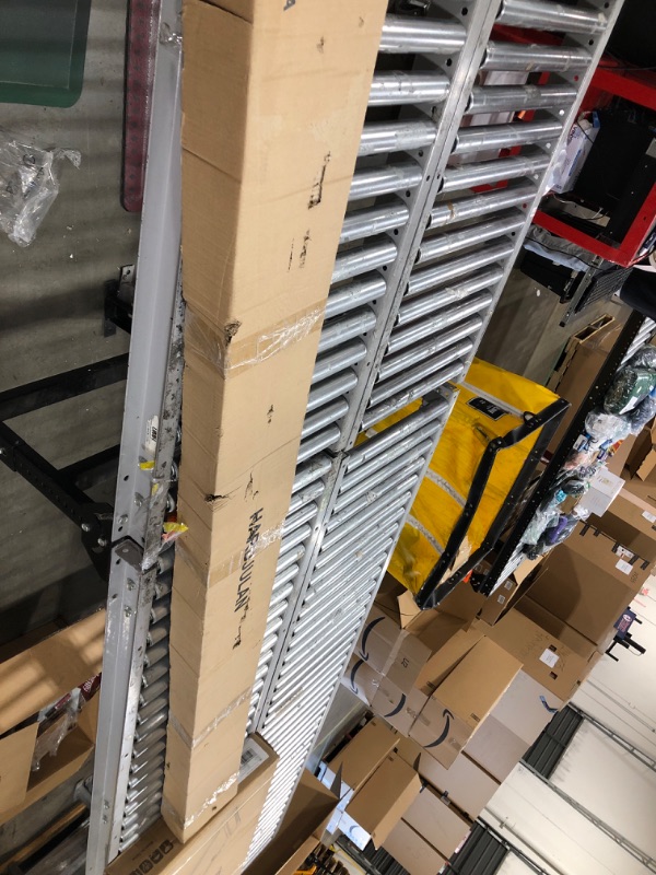 Photo 1 of HARDJULAN 4FT Hook On Rolling Library Ladder Track Kit with 96" Metal Ladder with Grab Handle 96" ladder+4ft hook kit