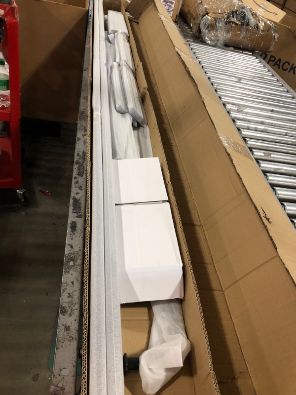 Photo 1 of HARDJULAN 4FT Hook On Rolling Library Ladder Track Kit with 96" Metal Ladder with Grab Handle 96" ladder+4ft hook kit