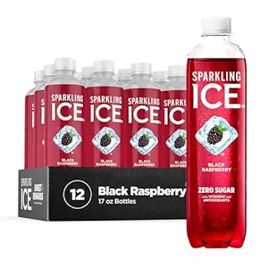 Photo 1 of Sparkling ICE, Black Raspberry Sparkling Water, Zero Sugar Flavored Water, with Vitamins and Antioxidants, Low Calorie Beverage, 17 fl oz Bottles (Pack of 12)