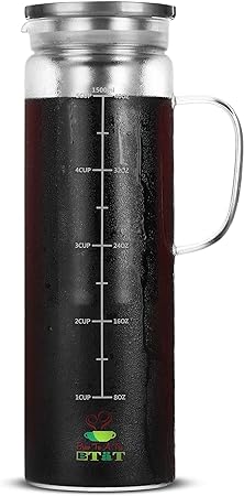 Photo 1 of BTaT- Cold Brew Coffee Maker, Iced Coffee Maker, 1.5 Quart, 48 oz, Iced Tea Maker, Cold Brew Maker, Tea Pitcher, Coffee Accessories, Iced Tea Pitcher, Cold Brew System, Cold Brew Pitcher
