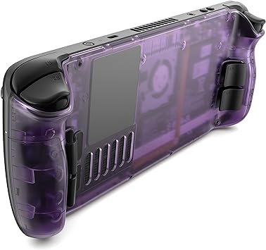Photo 1 of JSAUX Transparent Back Plate Compatible for Steam Deck, DIY Clear Edition Replacement Shell Case Compatible with Steam Deck, Buttons with Three Different Heights and Feel - PC0106 [Purple]
