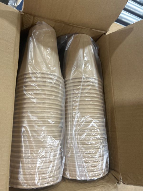 Photo 1 of 12oz. Kraft Paper Cups, Hot and Cold Beverage Cups, Disposable Coffee Water Juice Cups, 12 oz Hot/Cold Insulated Coffee Cups, Biodegradable, 12 oz Paper Cups100count
