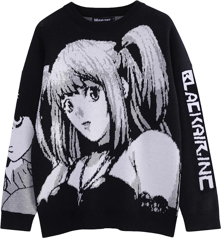 Photo 1 of Maener Men's Death Note Sweater Misa Amane Knit Pullover Top for Women Unisex L