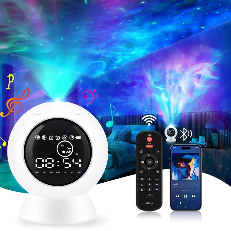 Photo 1 of LitEnergy Alarm Clock Star Projector for Kids Bedroom, Bluetooth Speaker and White Noise Galaxy Lamp, Starry Night Light with Timer and Remote Control for Room Decor, Home Theater, Ceiling