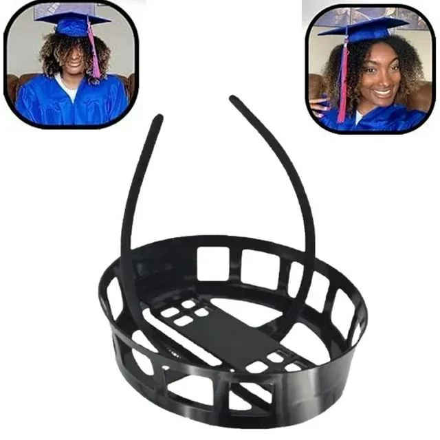 Photo 1 of Secure Your Grad Cap and Your Hairstyle, Adjustable Secures Headband Insert, Upgrade Inside Graduation Cap Don't Change Hair, Making Graduation Moments more Beautiful(Black*1Pcs)