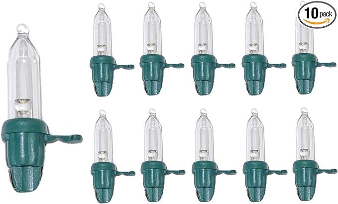 Photo 1 of 10 Clear Bulbs Green LAT Base LED Clear Mini Christmas Tree Lights Replacement Bulb 3 V Volt 0.06 W Watt. Indoor/Outdoor Holiday Light Decoration. JL Missroui Parts & Misc.