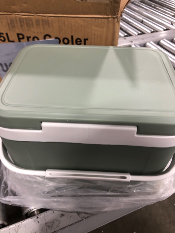 Photo 2 of 5/8/13 Quart Camping Cooler with Temperature Indication - Hard Ice Retention Cooler Lunch Box - Portable Small Insulated Cooler A3. 5qt - Green (no Indicator)