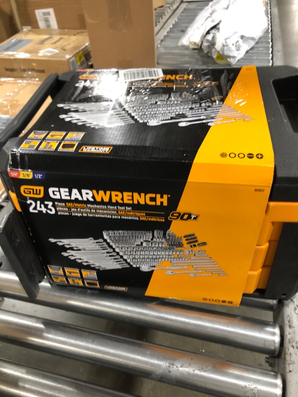 Photo 2 of GEARWRENCH 243 Pc. 12 Pt. Mechanics Tool Set in 3 Drawer Storage Box - 80972