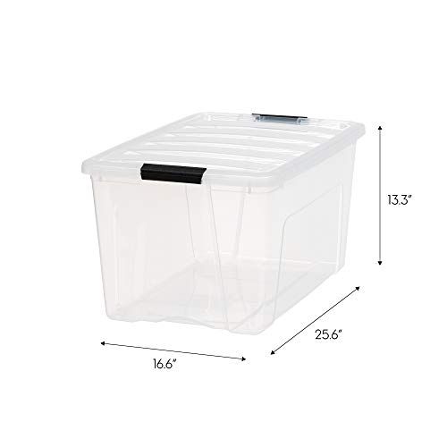 Photo 1 of  72qt Clear View Plastic Storage Bin with Lid and Secure Latching Buckle