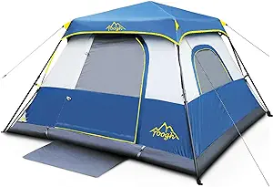 Photo 1 of 3/4 Person Camping Tent with Instant Setup Tent, Weatherproof Cabin Tent Easy Quick Set Up & Pop Up in 60 Seconds with Rainfly Backpack for Family Camping,Upgraded Ventilation 8'X8'X67''(H)
