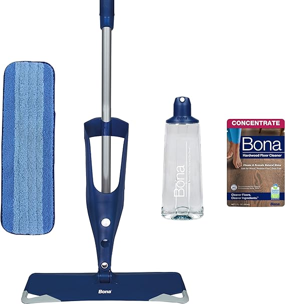 Photo 1 of Bona Hardwood Floor Premium Spray Mop - Includes Wood Floor Cleaning Concentrate and Machine Washable Microfiber Cleaning Pad - Dual Zone Cleaning Design for Faster Cleanup
