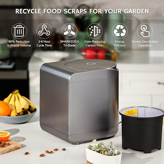 Photo 1 of Airthereal Revive Electric Kitchen Composter, 2.5L Capacity with SHARKSDEN Tri-Blade, Turn Food Waste and Scraps into Dry Compost Fertilizer for Plants

