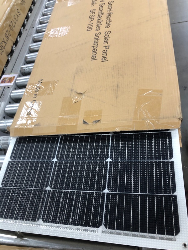 Photo 2 of 100W 12V Flexible Solar Panel 9BB Monocrystalline Cell 12 Volt Semi-Flexible for Marine RV Trailer Boat Cabin Van Car Uneven Surfaces 12V Battery Charge 100W Flexible