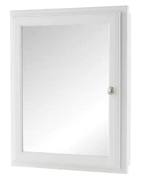 Photo 1 of 20.8 in. W x 25.8 in. H Rectangular Wood Composite Medicine Cabinet with Mirror
