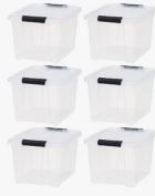 Photo 1 of IRIS USA Plastic Storage Bins with Lids and Secure Latching Buckles *MISSING 2 LIDS*