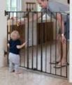 Photo 1 of Babelio 34" Extra Tall Baby/Dog Gate with No Threshold Design Walk Thru Door, 26-43" Auto Close Safety Gate for Babies, Elders and Pets, Fits Doorways, Stairs, and Entryways, Black Wood Pattern Boundless - Black Wood Pattern 26-43" Wide, 34" Tall