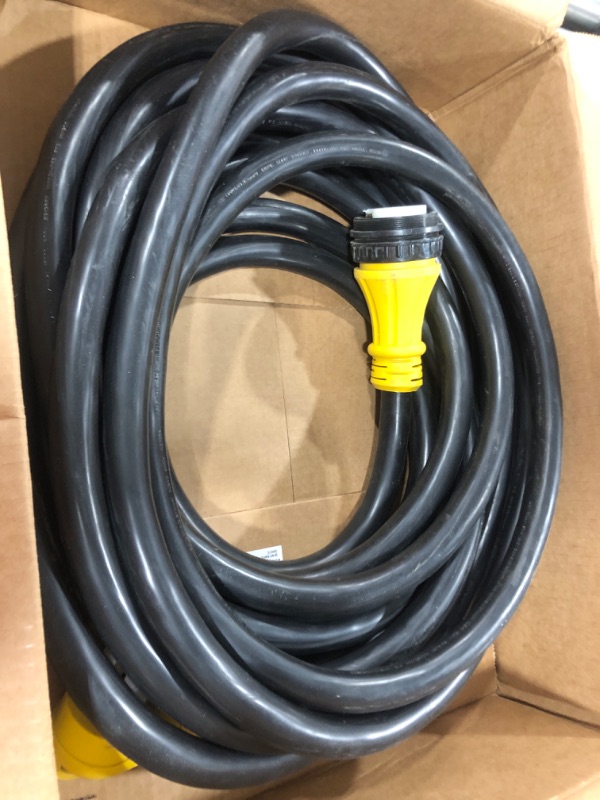 Photo 2 of S7 50Ft 50Amp STW Heavy Duty RV Extension Cord with Additional Ring,14-50P Male and SS2-50R Twist-Locking Female,6AWG/3C + 8AWG/1C 125V/250V for RV Trailer, Camper, Motorhome