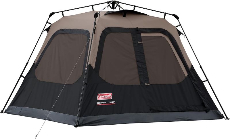 Photo 1 of Coleman Camping Tent with Instant Setup, 4 Person Weatherproof Tent with WeatherTec Technology, Double-Thick Fabric, and Included Carry Bag, Sets Up in 60 Seconds
