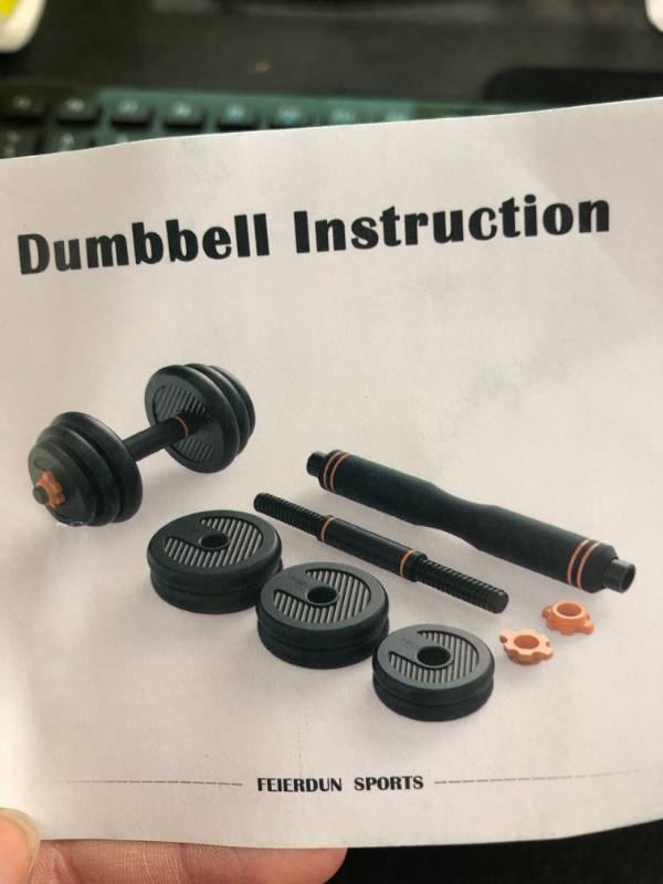 Photo 1 of Adjustable Dumbbell Set Home Fitness Exercise Barbell Adjustable Fitness Equipment 