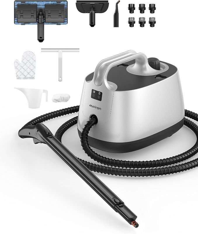 Photo 1 of Steam Cleaner, Aspiron Steamer with 21 Accessories, Portable Multipurpose Steam Cleaner for Car 5 Mins Heating with 1.5L Tank, Heavy Duty Steam Cleaner Carpet and Upholstery, Floors, Tiles, Car
