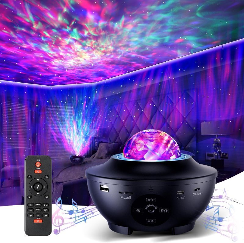 Photo 1 of MEVOLSON Star Projector Galaxy Light Built-in Speaker?Multi Colors Led Galaxy Lighting for Bedroom with Remote & Timer Ceiling Projector Night Light for Kids Room Decor Aesthetic