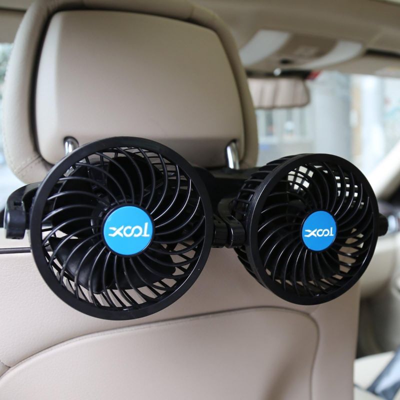 Photo 1 of XOOL Electric Car Fans for Rear Seat Passenger Portable Fan Headrest 360 Degree Rotatable Backseat Car Fan 12V Cooling Air Fan with Stepless Speed Regulation for SUV, RV, Vehicles
