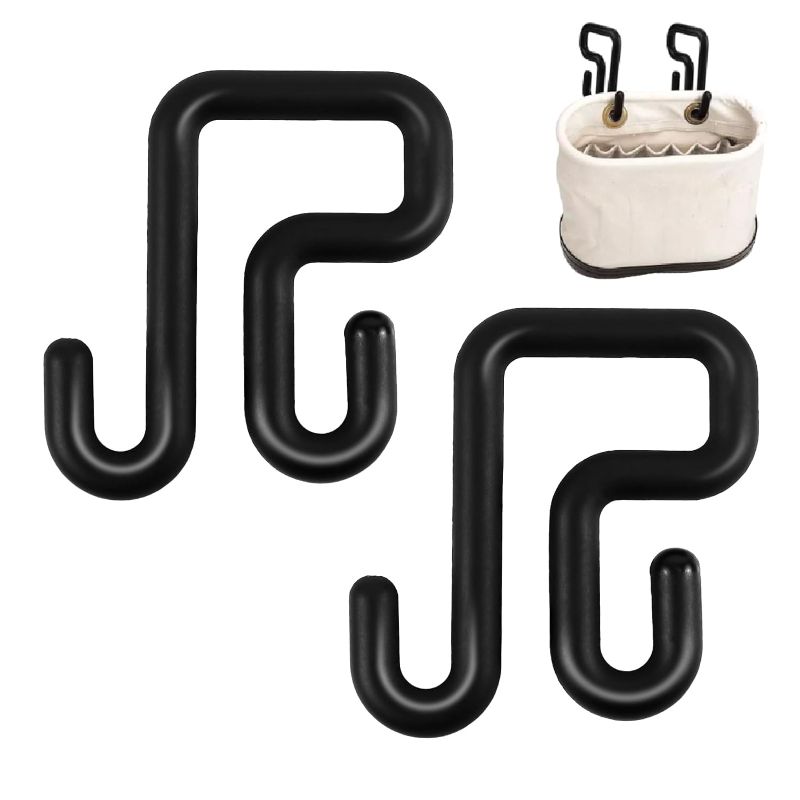 Photo 1 of 2-Pack Black 3-Inch Aerial Bucket Lip Bucket Hooks, Aerial Bucket Hooks, Aerial Basket Hooks, Lineman Bucket Tool Holders, Tool Bag or Apron Holder Hooks
