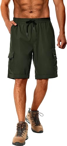 Photo 1 of Pioneer Camp Men's Hiking Cargo Shorts 11" Quick Dry Elastic Waist with 7 Pockets Outdoor Work Tactical Travel Golf Fishing L
