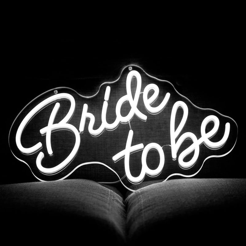 Photo 1 of Bride to be Letters LED Wall Sign for Christmas Bridal Shower Bachelorette Engagement Gifts Bride to be Neon Sign LED Logo Wedding Party Neon Light Wall Decor
