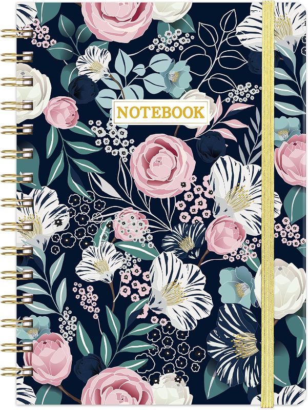 Photo 1 of Notebook - Ruled Journal with Premium Thick Paper, 6.4" x 8.5", Hardcover with Back Pocket + Banded - Flower
