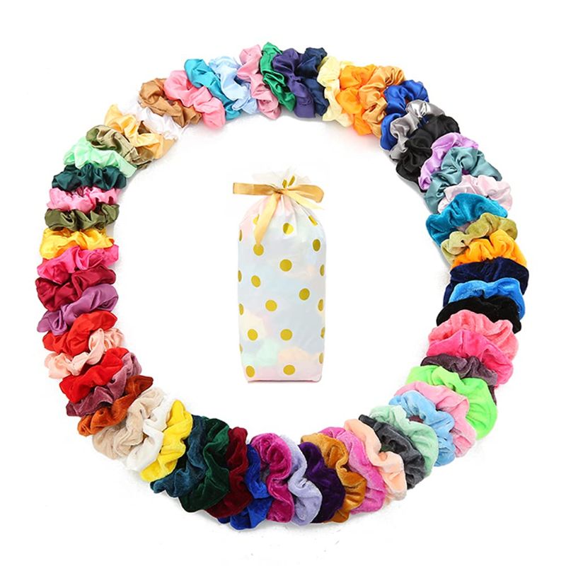 Photo 1 of 60 Pcs Scrunchies Soft Velvet Scrunchies and Satin Hair Scrunchies for Girls Silk Elastic Hair Ties Scrunchies for Women Hair Accessories with Gift Bag