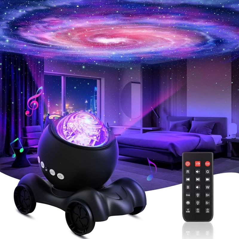 Photo 1 of Galaxy Projector, Star Projector Built-in Bluetooth Speaker, Night Light Projector for Kids Adults, White Noise Aurora Projector for Home Decor/Relaxation/Party/Music/Gift (Black)