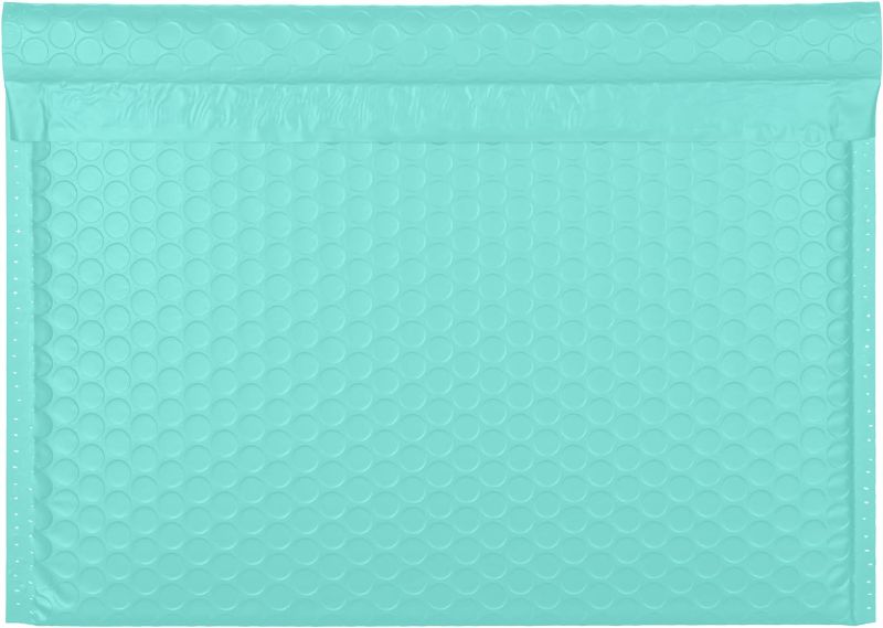 Photo 1 of 12x9" Side-Opening Teal Bubble Mailers (25-Pack)