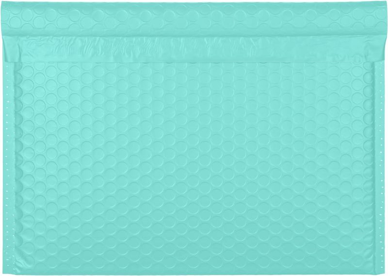 Photo 1 of 12x9" Side-Opening Teal Bubble Mailers (27-Pack)