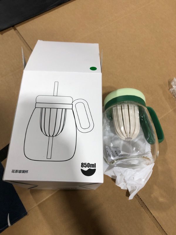 Photo 1 of perfk Bubble Tea Cup for Smoothies, Drinking Cup for Kids, Reusable Leakproof Drink Water Bottle with Straw for Picnic, Hiking, 850 ml, 
