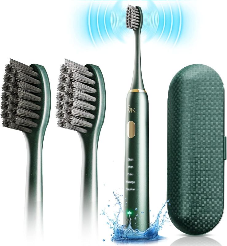 Photo 1 of Sonic Electric Toothbrush Gift Set - 5 Powerful Cleaning & Whitening Modes with Soft Dupont Bristles, 2 Hours Quick Charge for 60 Days, IPX7 Waterproof Travel Portable Kit