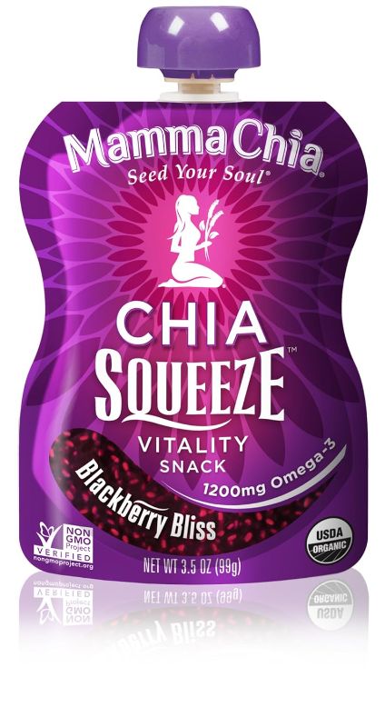 Photo 1 of Mamma Chia Squeeze Vitality Snack, Blackberry Bliss - 8 count, 3.5 oz pouches