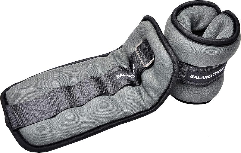 Photo 1 of BalanceFrom Fully Adjustable Ankle Wrist Arm Leg Weights 3 lbs each (6-lb pair), Gray
