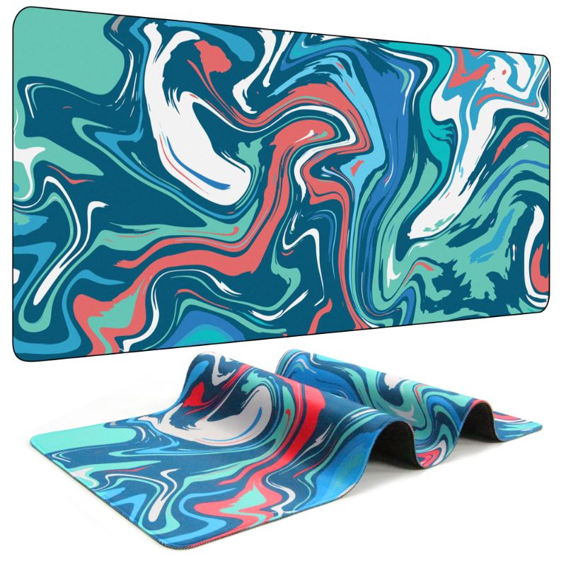 Photo 1 of Marbled Design Fluid Pattern Gaming Mouse Pad Extended Big Mouse Pad Large Desk Pad Long Computer Keyboard Mouse Mat Mousepad Office Desk Accessories Gifts - 31.5"L*11.8"W